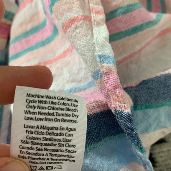 Time And Tru Linen Blend Stripe Tank Top Women’s XL 16/18 Sleeveless Colorful - Picture 11 of 14